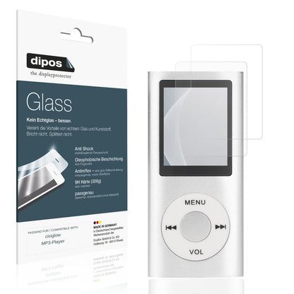 Matte Displayschutzfolie von dipos passend für ciciglow MP3-Player, 9H kratzfest und blasenfrei montiert