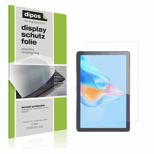 Matte Displayschutzfolie von dipos passend für C idea P1200 10.1 Zoll, präziser Zuschnitt und blasenfrei montiert