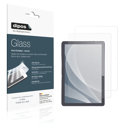 Matte Displayschutzfolie von dipos passend für C idea P1200 10.1 Zoll, 9H kratzfest und blasenfrei montiert