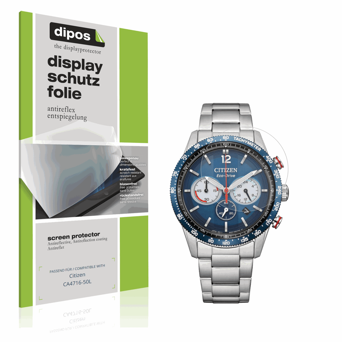 Matte Displayschutzfolie von dipos passend für Citizen CA4716-50L, präziser Zuschnitt und blasenfrei montiert