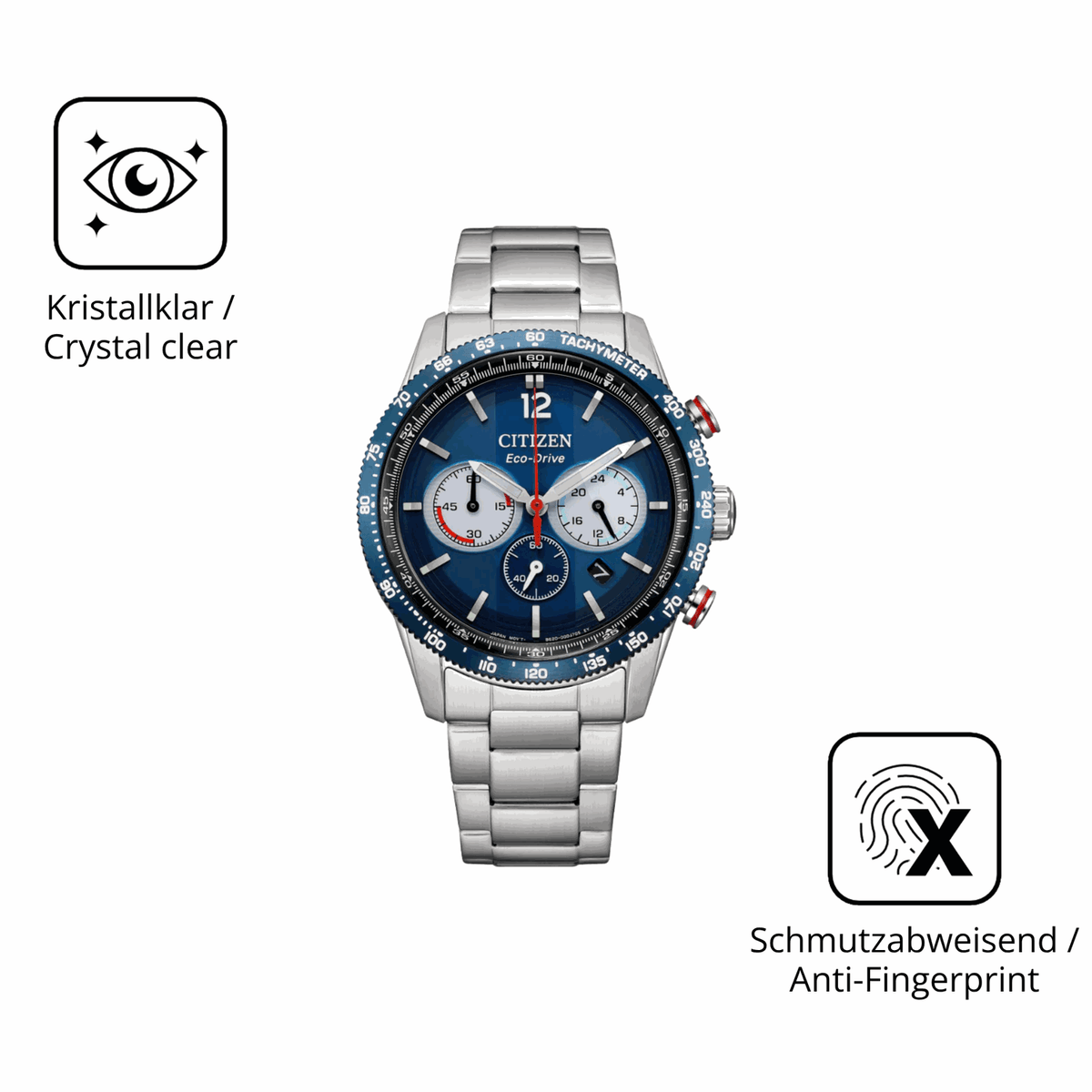 Flexible TPU-Folie passend zugeschnitten für Citizen CA4716-50L, vollständige Abdeckung