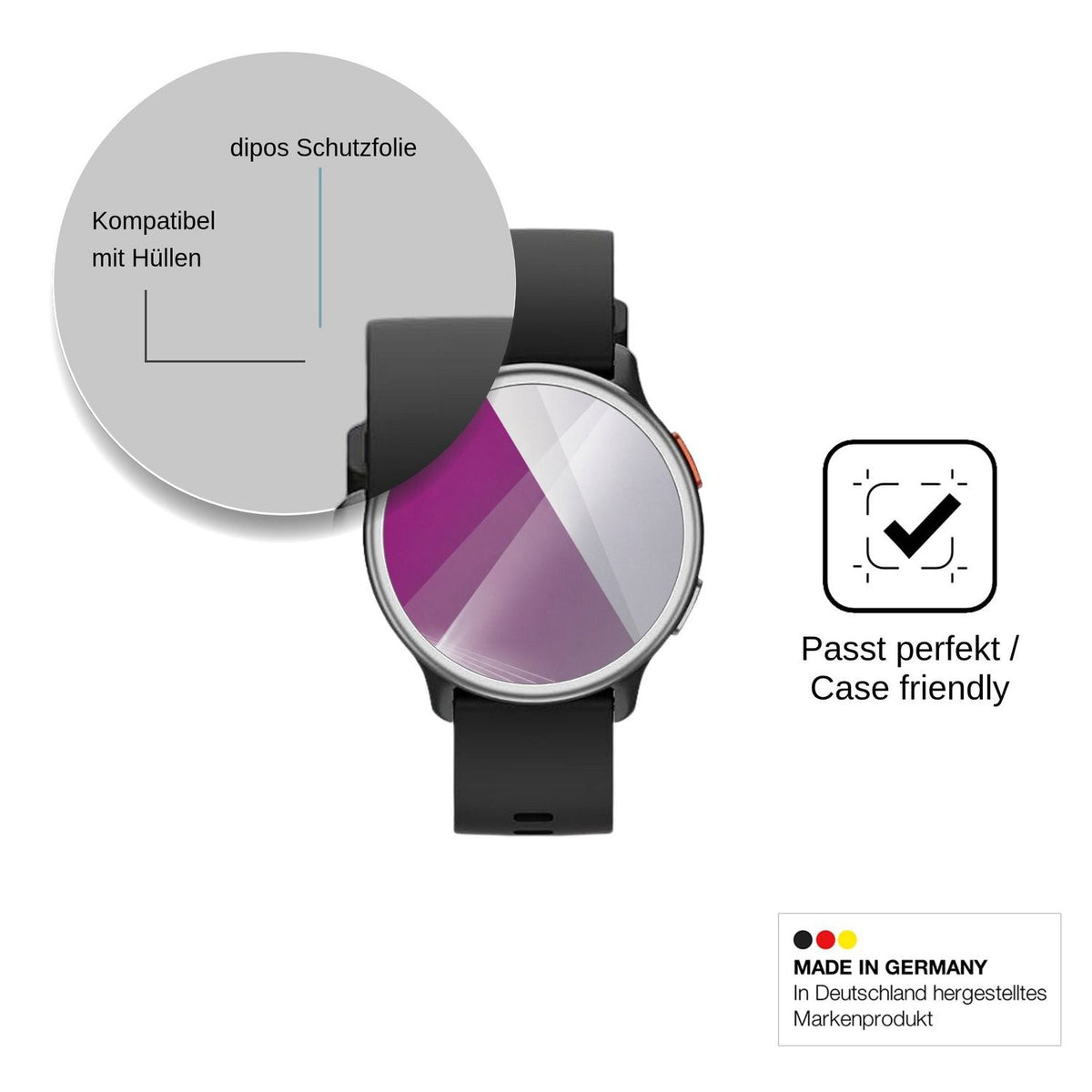 6x Schutzfolie klar für aeac 1.27 Smartwatch Display-Schutzfolie
