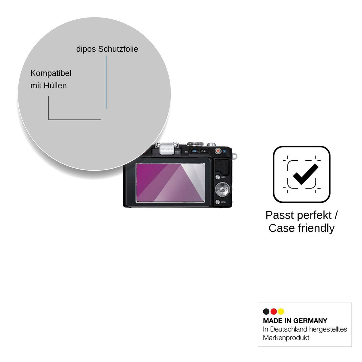 4x Schutzfolie klar für Olympus Pen E-PL3 Display-Schutzfolie