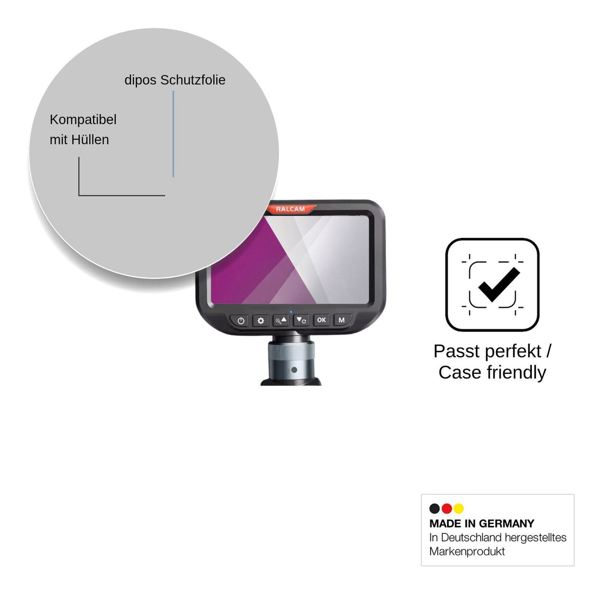 4x Schutzfolie klar für Ralcam Endoscope Camera 5 Display-Schutzfolie