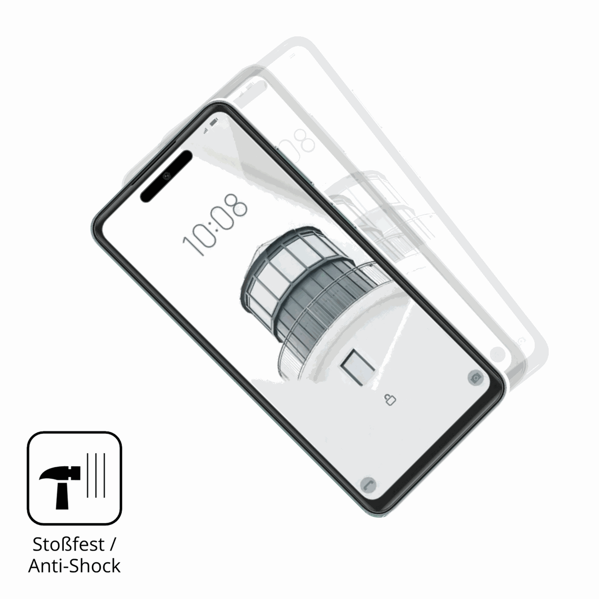 Schutz gegen Kratzer auf dem condornova 70 pro Glas durch Schlüssel, Stöße gegen die Tischkante oder Stürze