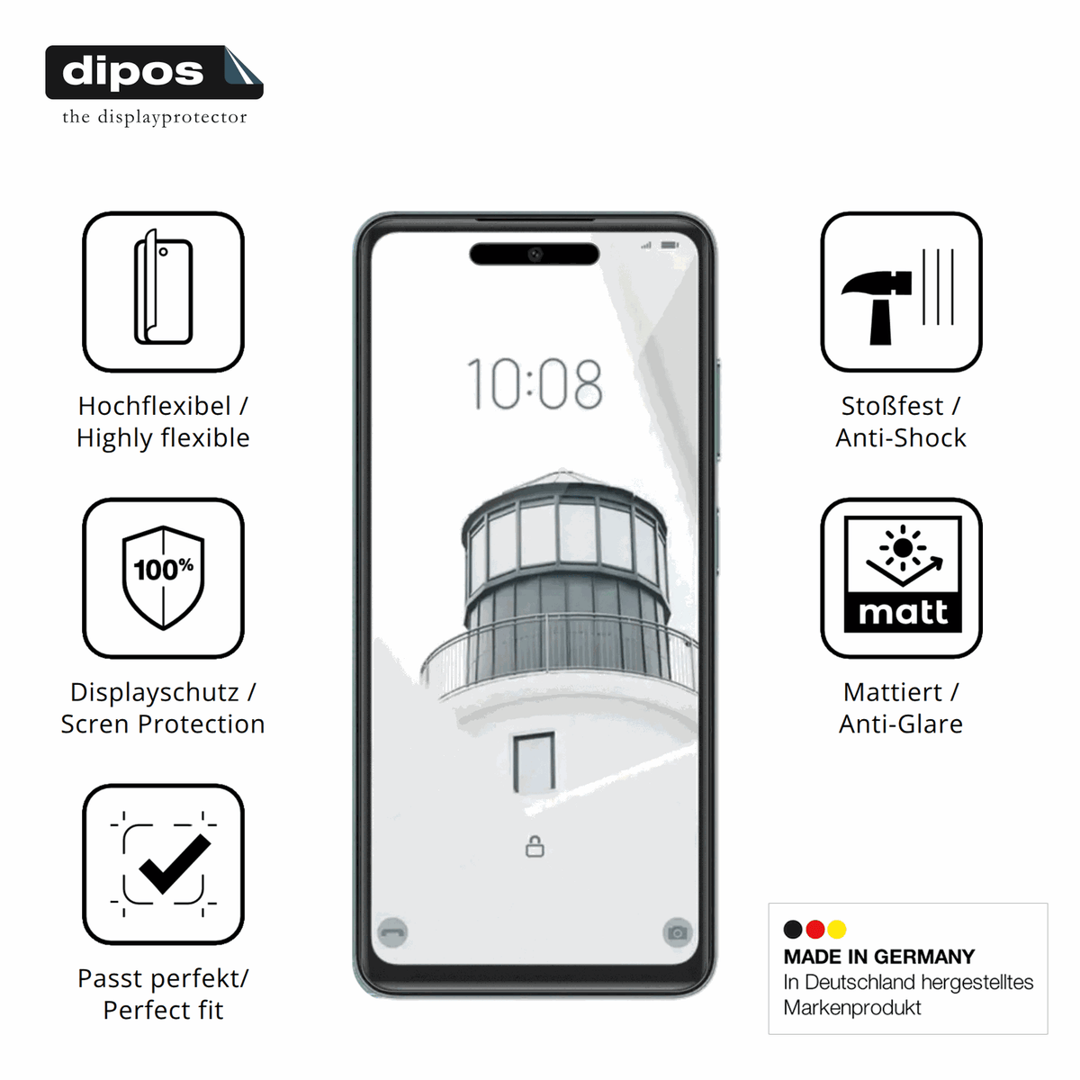 Displayschutz hergestellt in Deutschland, höchste Qualität made in Germany