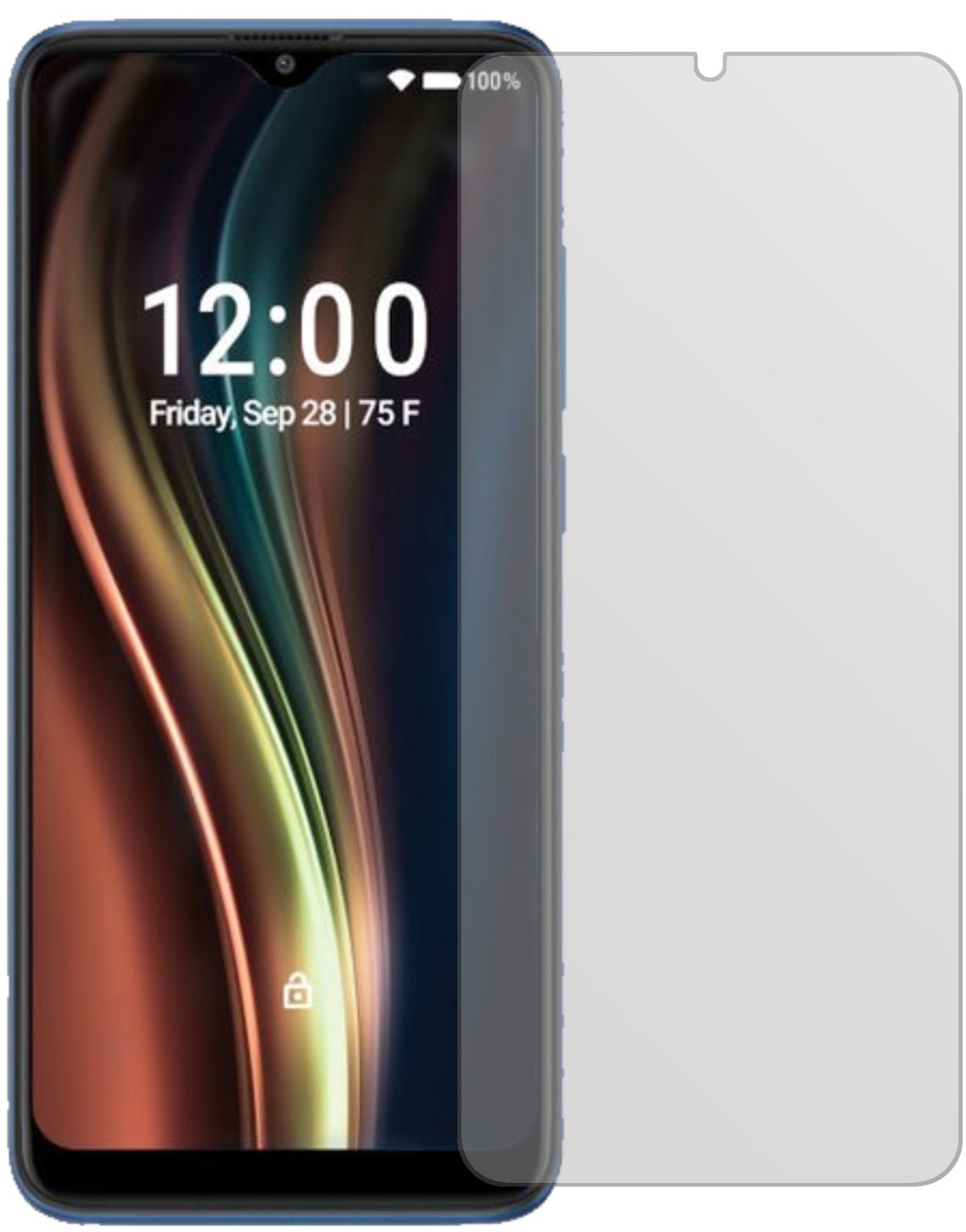 CoolpadLegacy 5G mit aufgebrachter dipos Displayschutzfolie, die lästige Fingerabdrücke minimiert