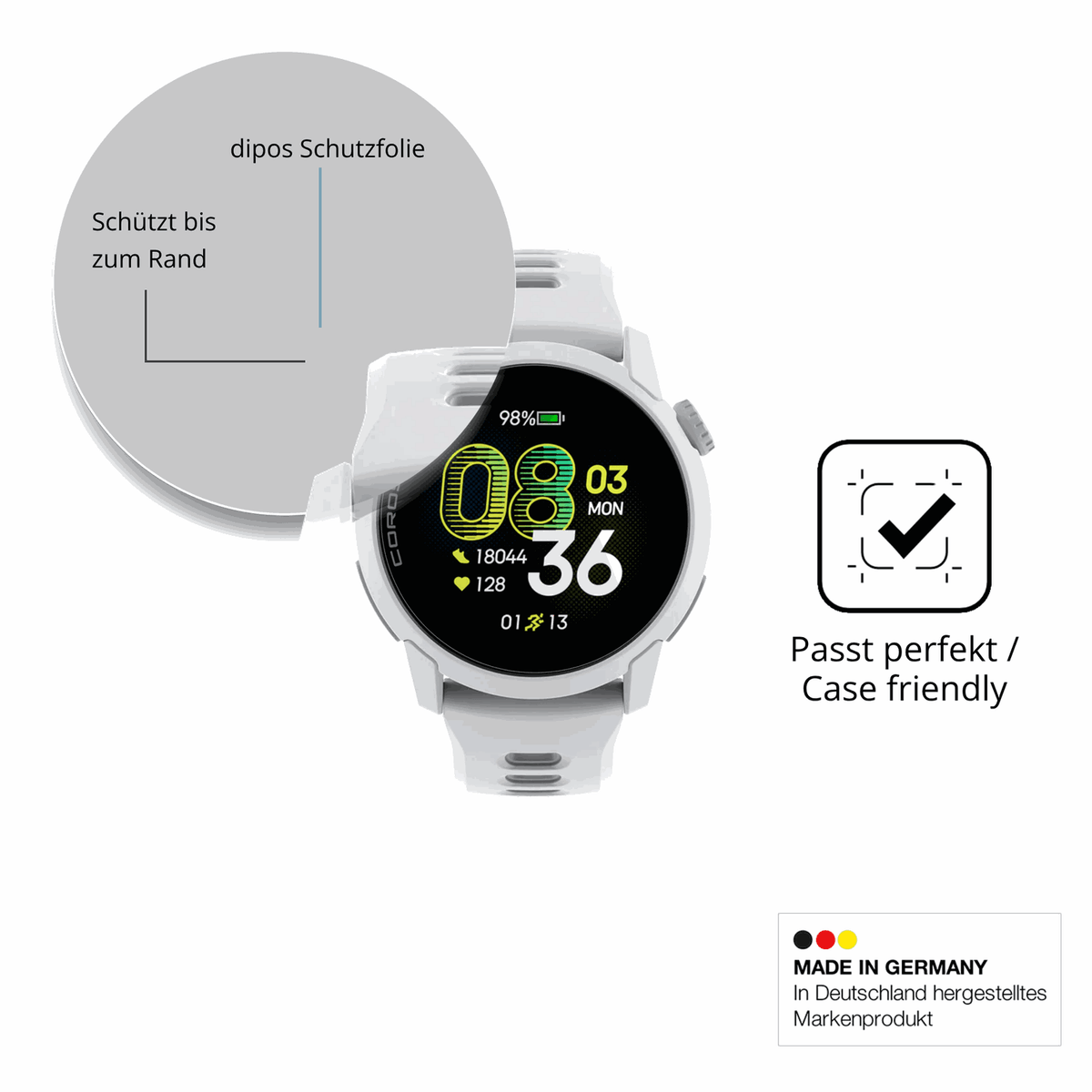 Besonders flexibler Displayschutz mit Anti-Shock-Schicht im Materialmix
