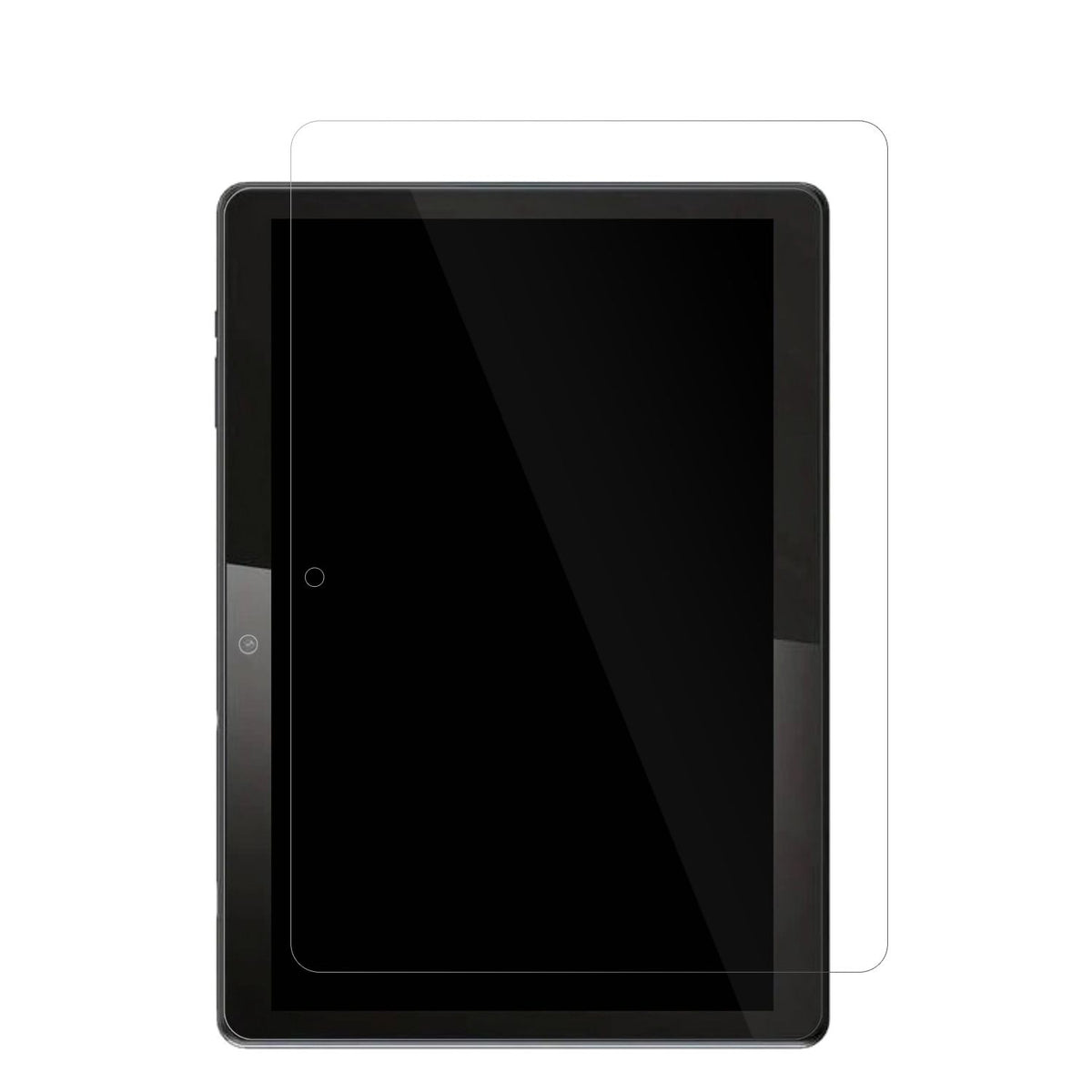 QDDQTablet mit aufgebrachter dipos Displayschutzfolie, glasklare Darstellung ohne Einschränkungen