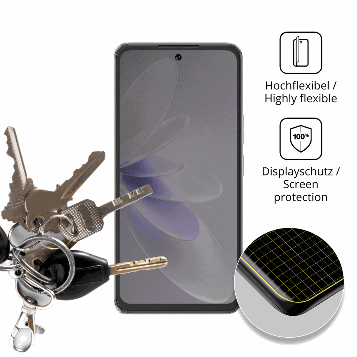 dipos Displayschutz für Cubot Note 60, mit Blickschutzfilter und perfekter Passform auch für die Rundungen