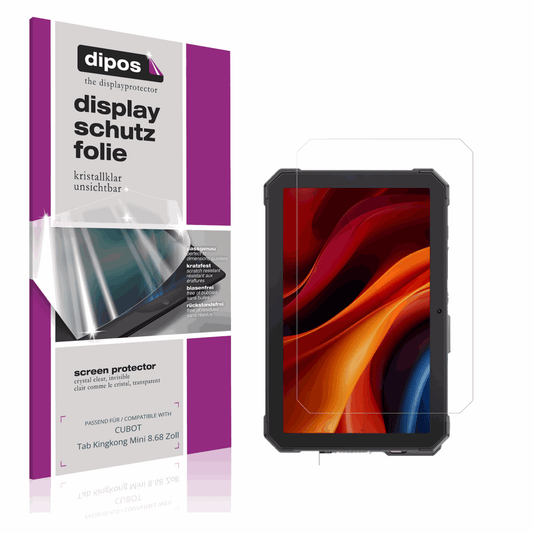Klare Displayschutzfolie von dipos passend für CUBOT Tab Kingkong Mini 8.68 Zoll, präziser Zuschnitt und blasenfrei montiert