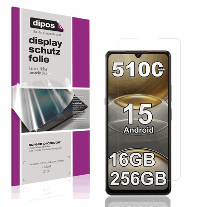 Klare Displayschutzfolie von dipos passend für cubotx100, präziser Zuschnitt und blasenfrei montiert