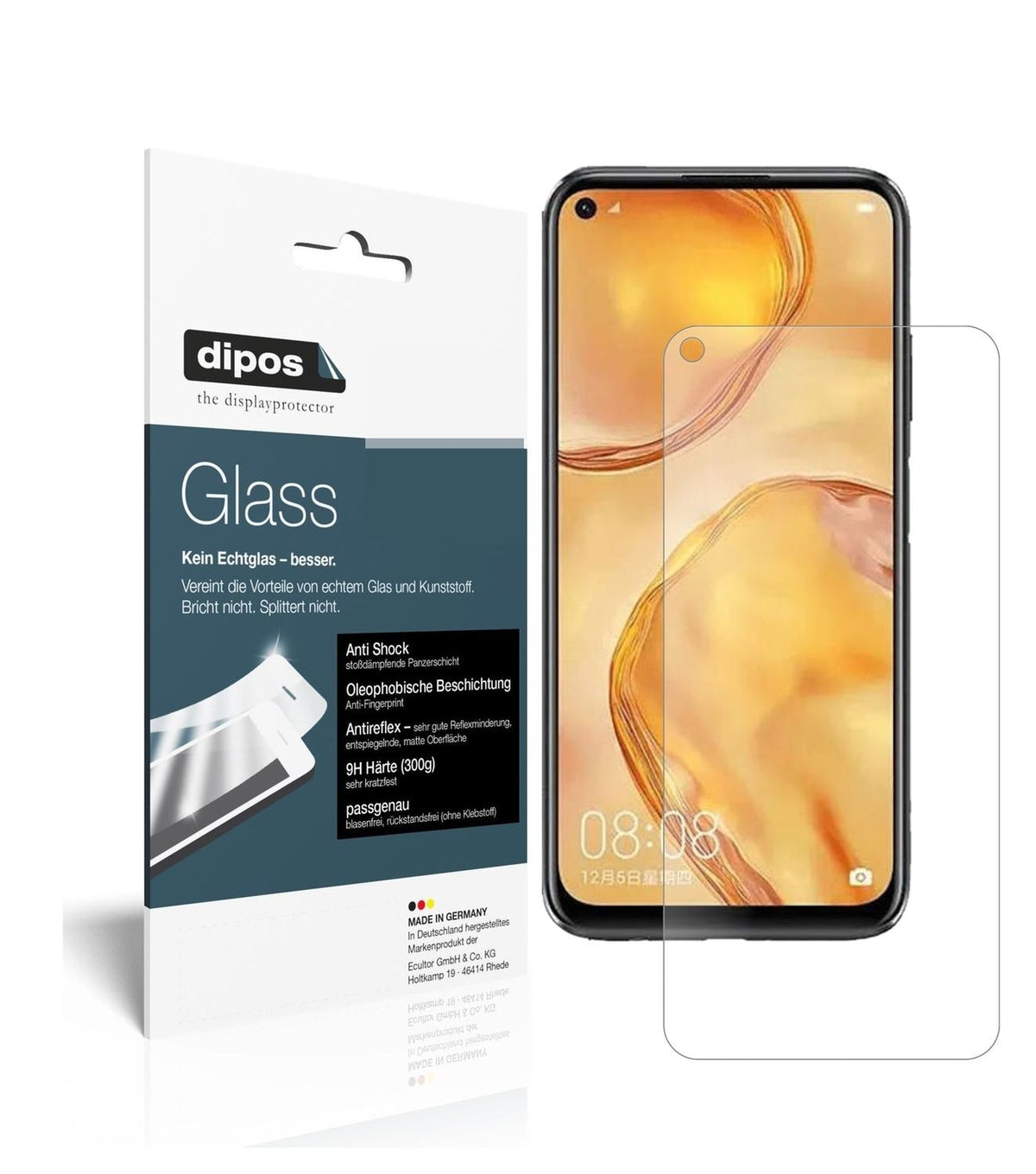 1x 9H Schutzfolie matt für Huawei P40 Lite Panzerfolie