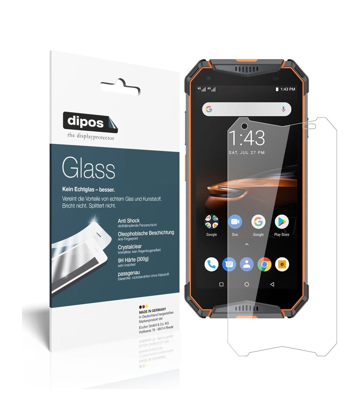 1x 9H Schutzfolie für Ulefone Armor 3W Panzerfolie