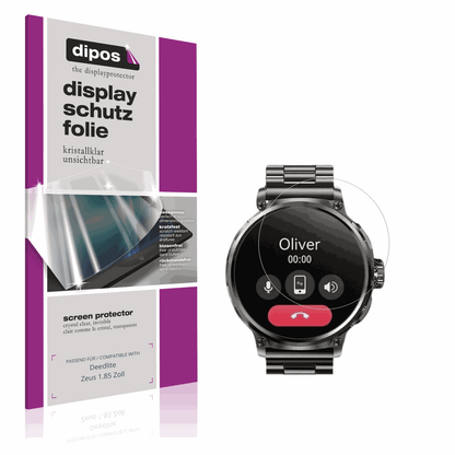 Klare Displayschutzfolie von dipos passend für Deedlite Zeus 1.85 Zoll, präziser Zuschnitt und blasenfrei montiert