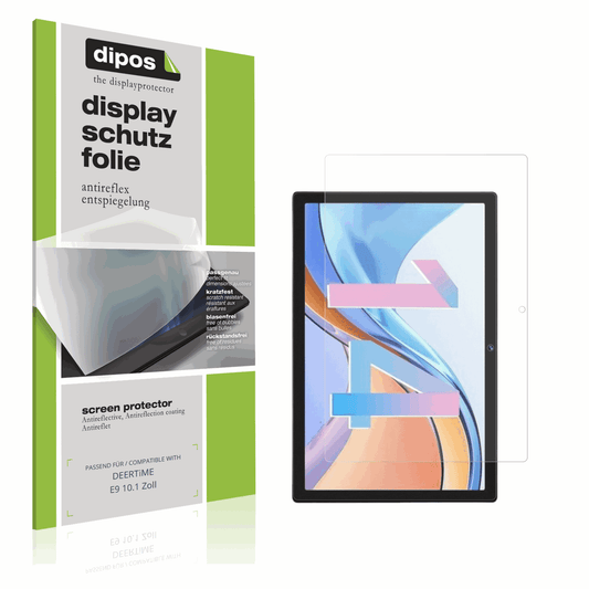Matte Displayschutzfolie von dipos passend für DEERTiME E9 10.1 Zoll, präziser Zuschnitt und blasenfrei montiert