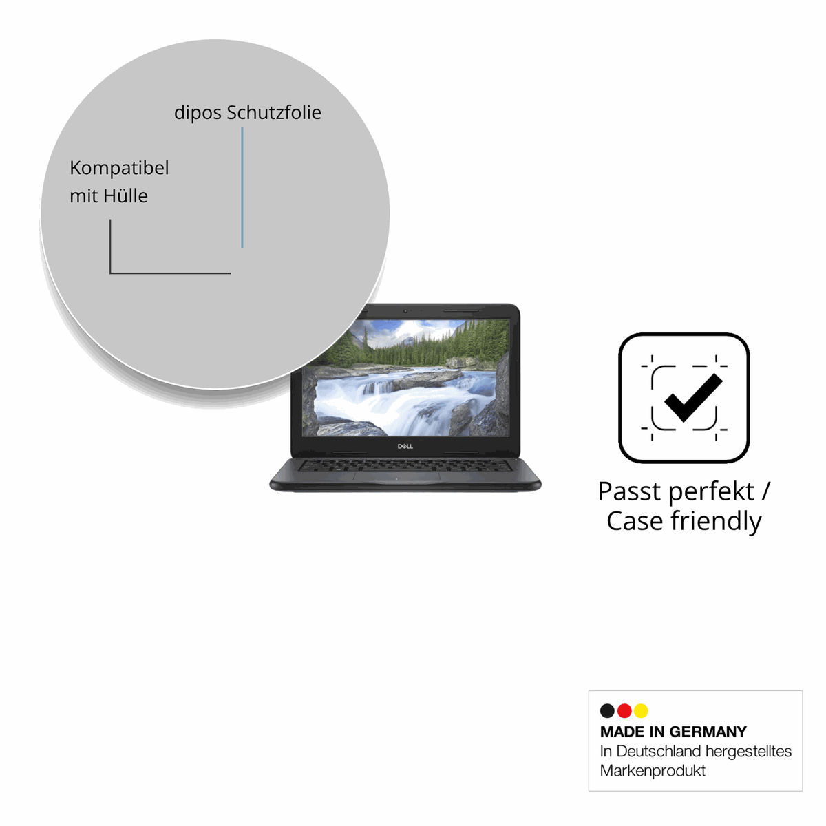 Schutzfolie mit optimaler Passform, zur Verwendung mit Hüllen geeignet