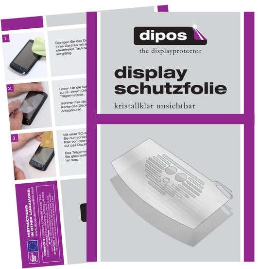 Klare Displayschutzfolie von dipos passend für De Longhi Magnifica 04.350 Tropfblech, präziser Zuschnitt und blasenfrei montiert