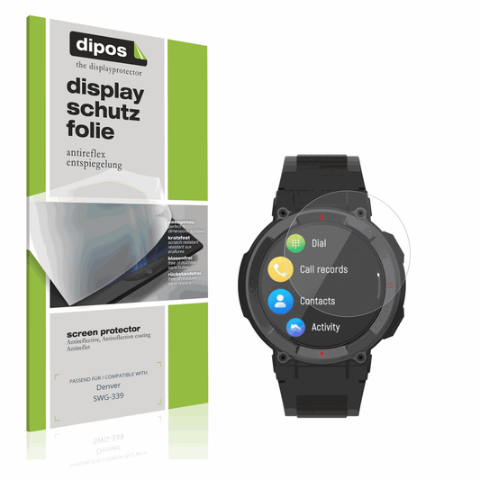 Matte Displayschutzfolie von dipos passend für Denver SWG-339, präziser Zuschnitt und blasenfrei montiert