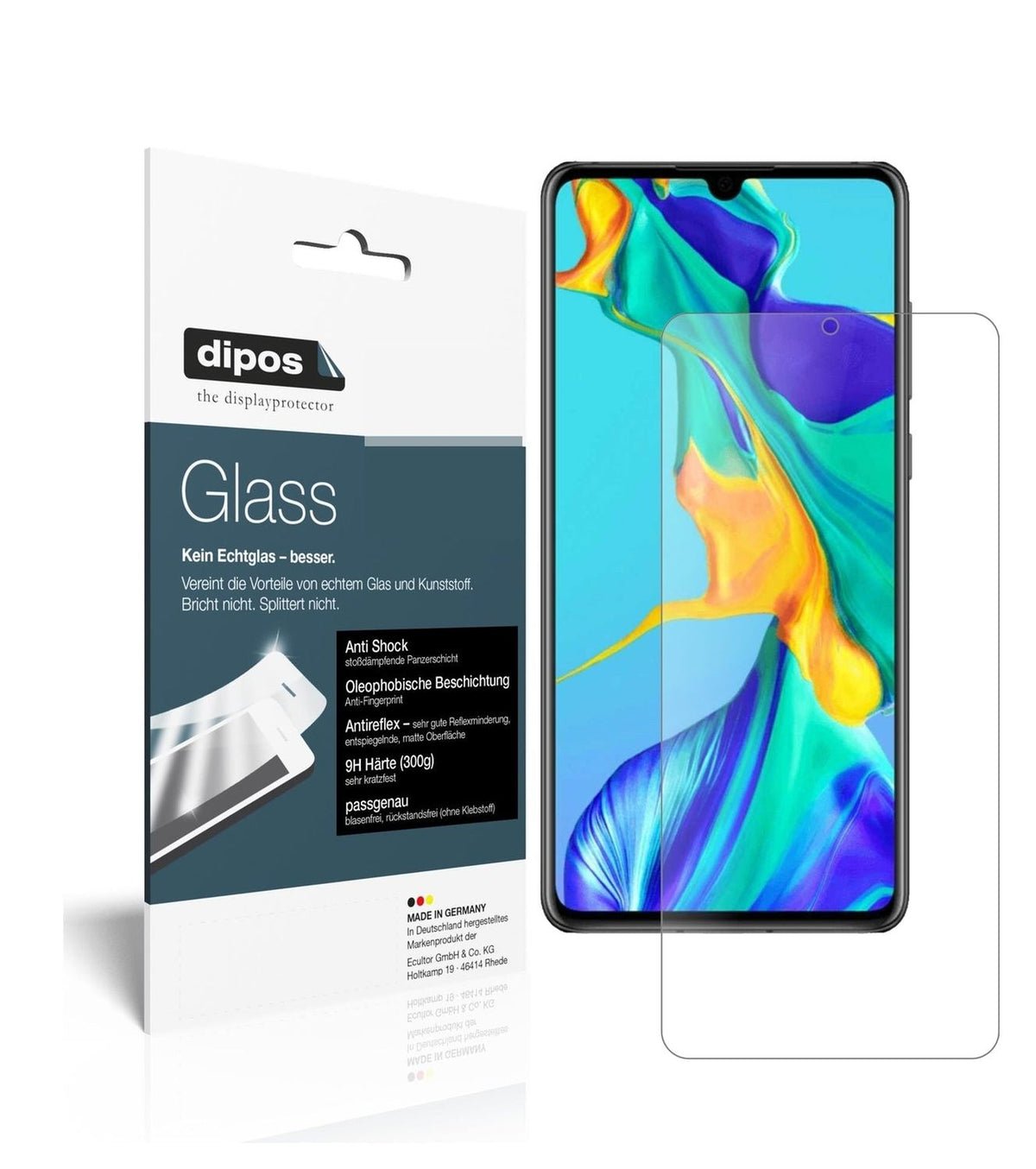 1x 9H Schutzfolie matt für Huawei P30 Panzerfolie