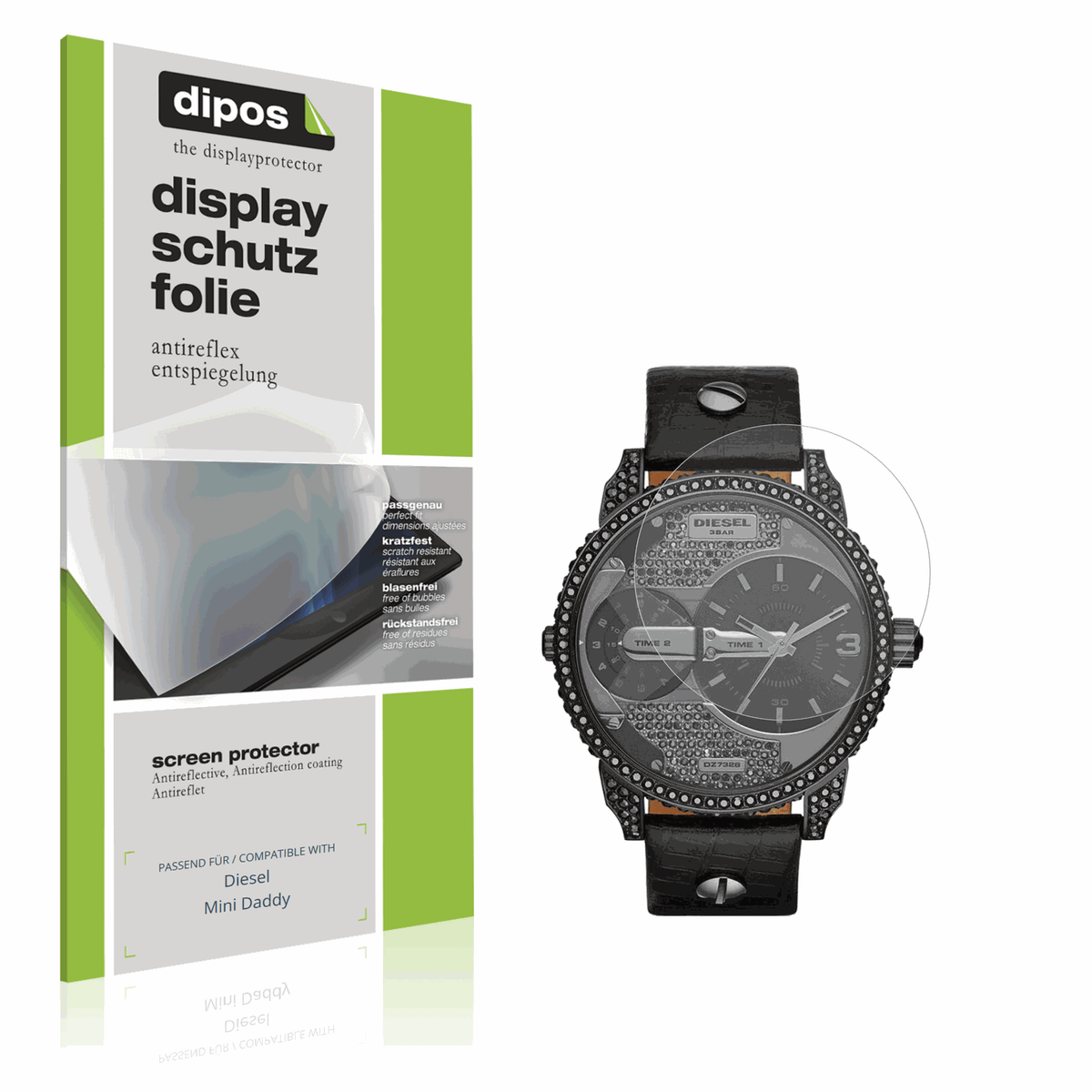 Matte Displayschutzfolie von dipos passend für Diesel Mini Daddy, präziser Zuschnitt und blasenfrei montiert