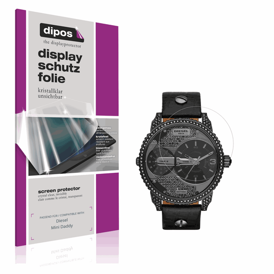 Klare Displayschutzfolie von dipos passend für Diesel Mini Daddy, präziser Zuschnitt und blasenfrei montiert