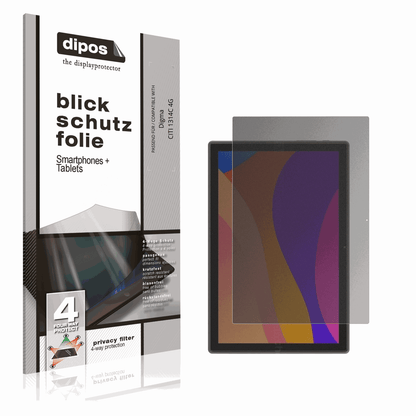 Blickschutzfolie von dipos passend für Digma CITI 1314C 4G, präziser Zuschnitt und blasenfrei montiert