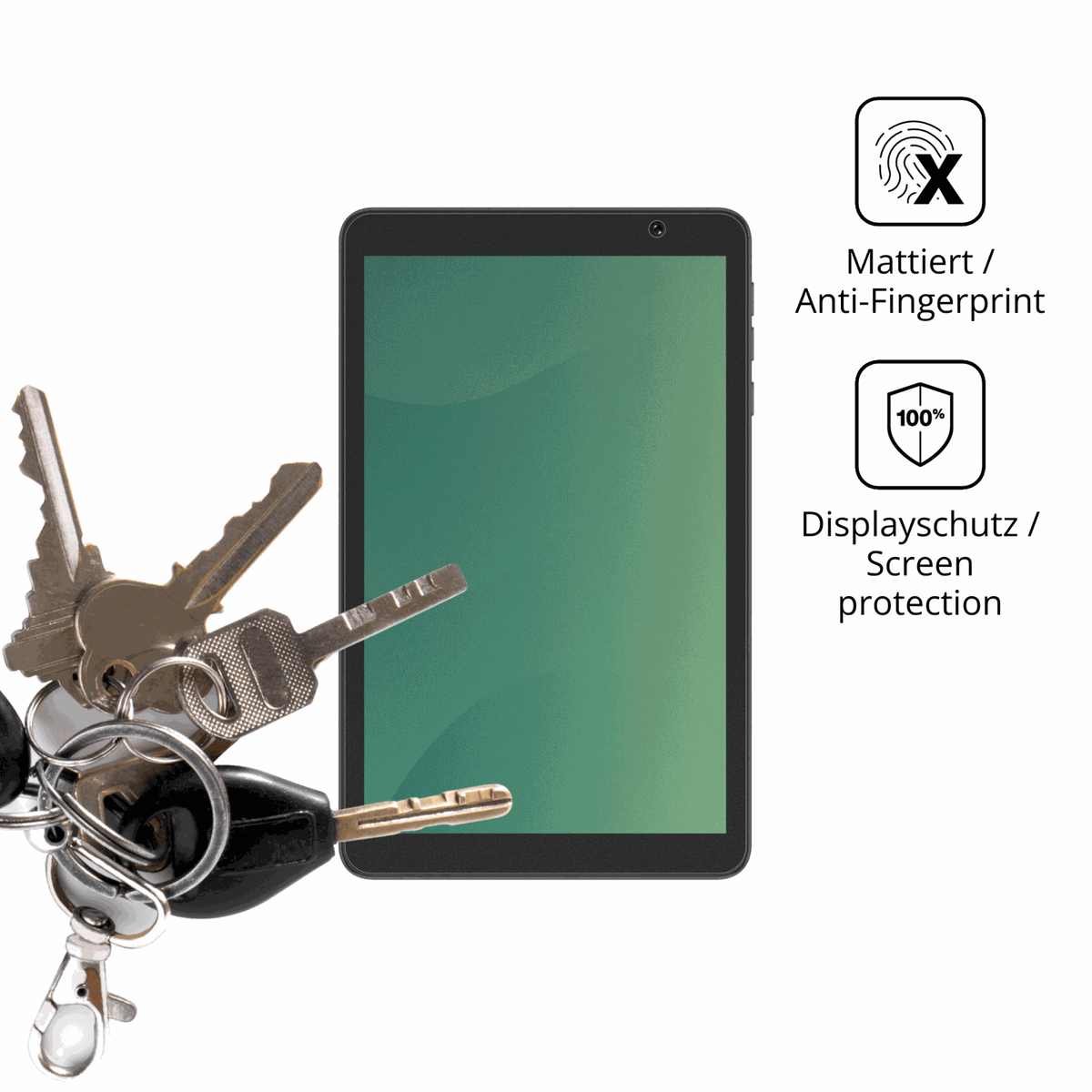 dipos Displayschutz für Digma G8, mattierte Oberfläche, Blickschutzfilter und perfekter Passform