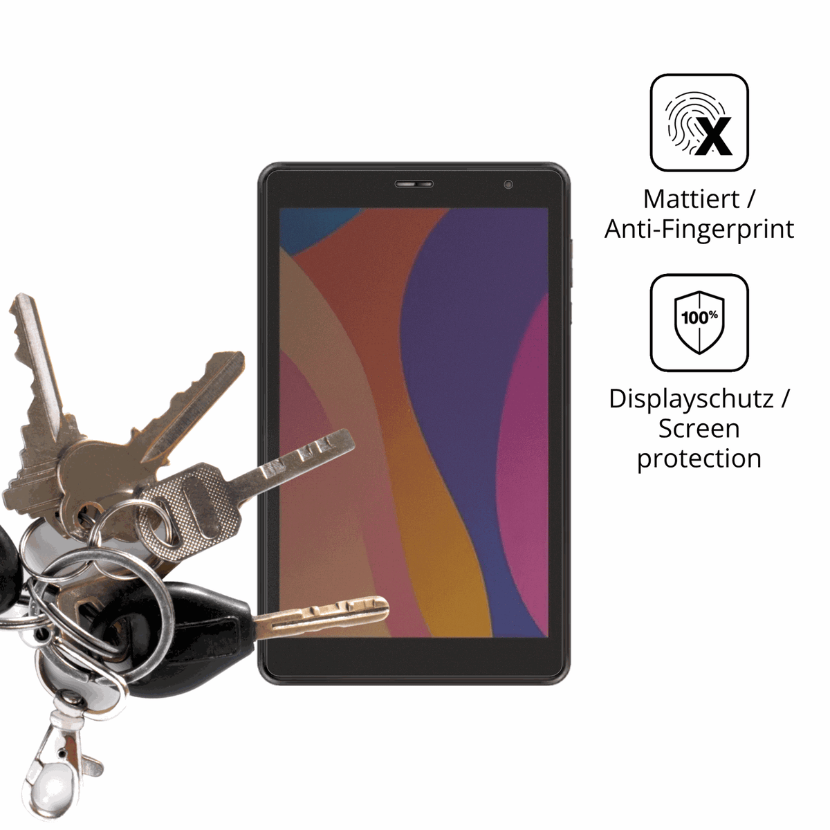 dipos Displayschutz für Digma Optima 8430E 4G, mattierte Oberfläche, Blickschutzfilter und perfekter Passform