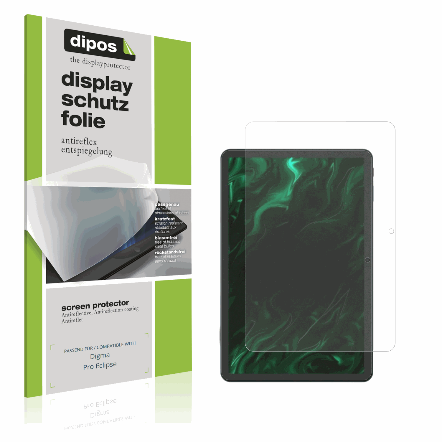 Matte Displayschutzfolie von dipos passend für Digma Pro Eclipse, präziser Zuschnitt und blasenfrei montiert