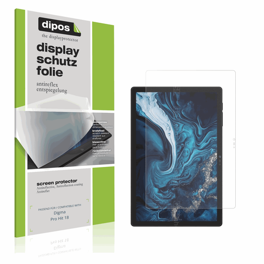Matte Displayschutzfolie von dipos passend für Digma Pro Hit 18, präziser Zuschnitt und blasenfrei montiert