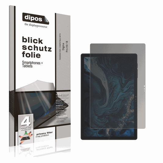 Blickschutzfolie von dipos passend für Digma Pro Hit 18, präziser Zuschnitt und blasenfrei montiert