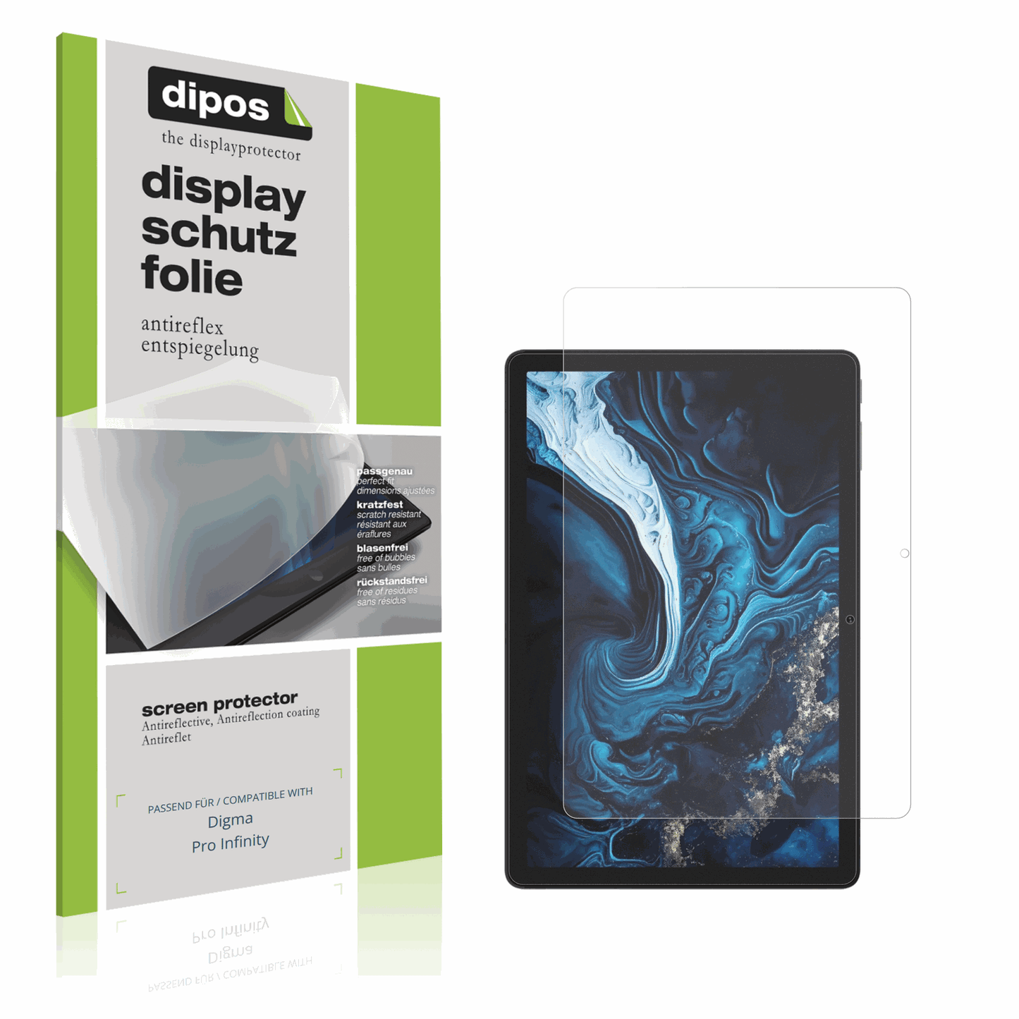 Matte Displayschutzfolie von dipos passend für Digma Pro Infinity, präziser Zuschnitt und blasenfrei montiert
