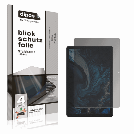 Blickschutzfolie von dipos passend für Digma Pro Infinity, präziser Zuschnitt und blasenfrei montiert