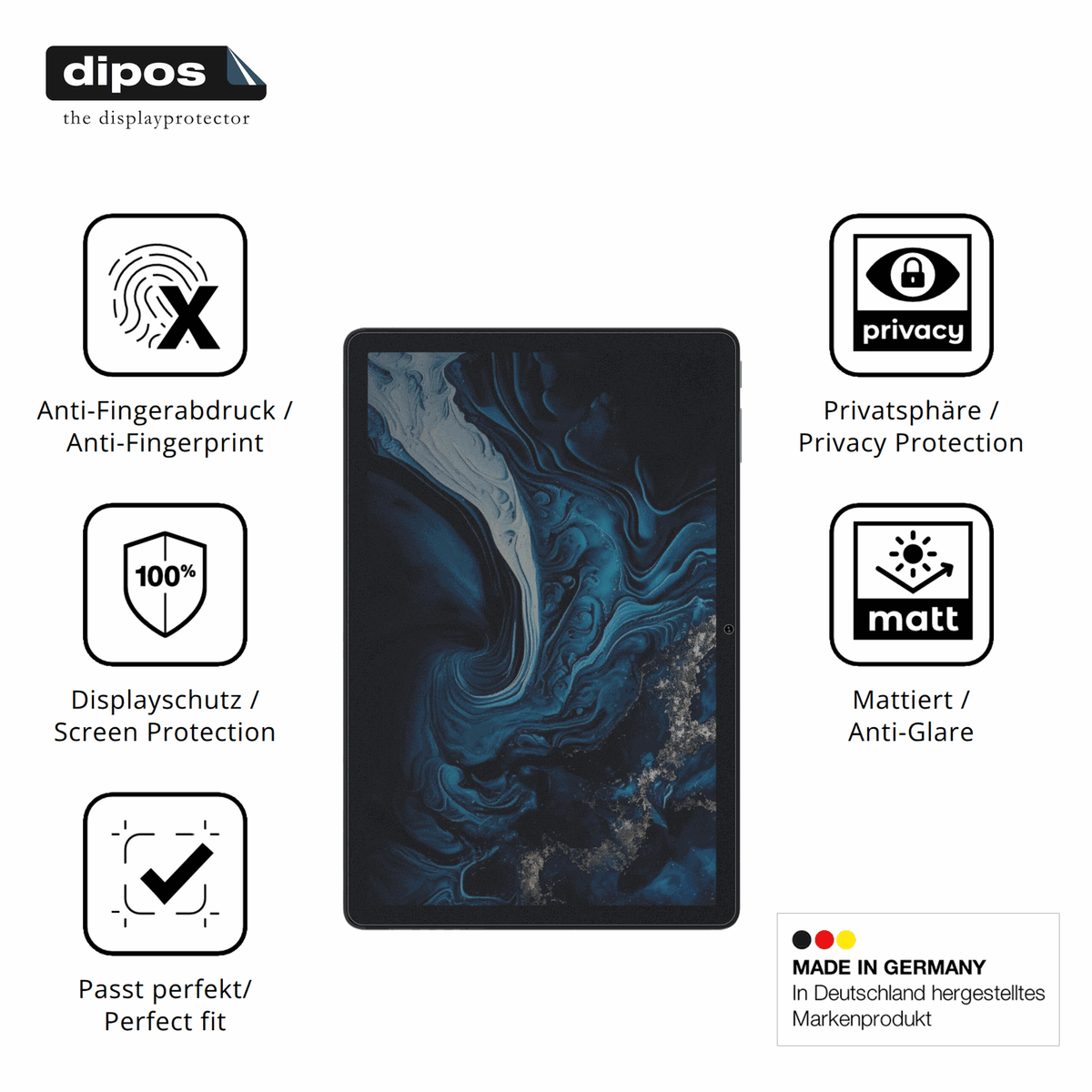 Privatsphäre-Schutz durch Sichtschutz-Folie passend zugeschnitten für Digma Pro Hit 106