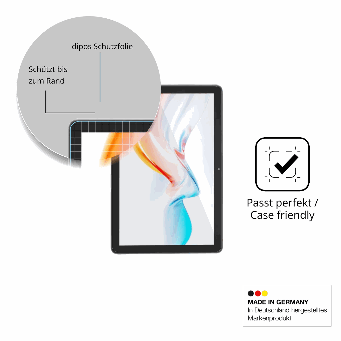Besonders flexibler Displayschutz mit Anti-Shock-Schicht im Materialmix