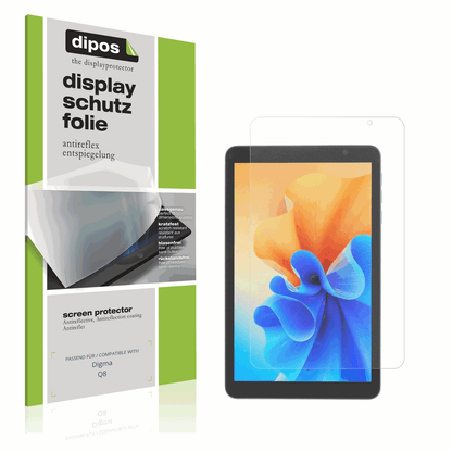 Matte Displayschutzfolie von dipos passend für Digma Q8, präziser Zuschnitt und blasenfrei montiert