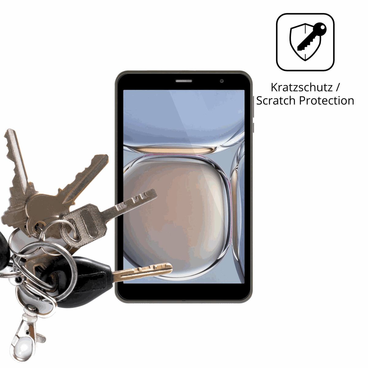 Schutz gegen Kratzer auf dem Digma R8 Glas durch Schlüssel oder Ähnliches