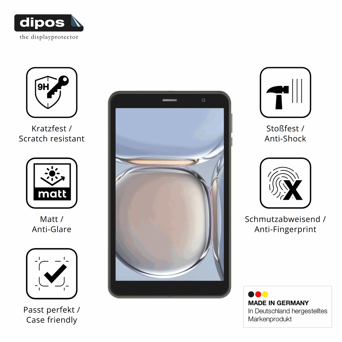 Displayschutz hergestellt in Deutschland, höchste Qualität made in Germany