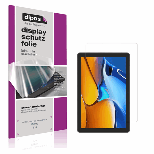 Klare Displayschutzfolie von dipos passend für Digma Z10, präziser Zuschnitt und blasenfrei montiert