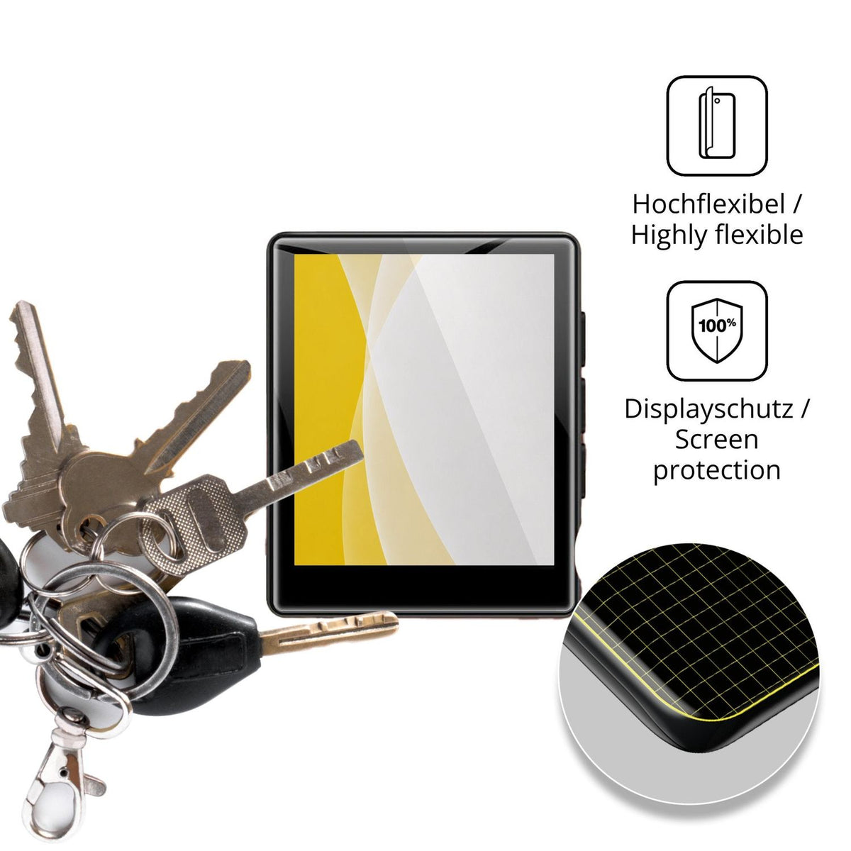 dipos Displayschutz für Diofox M5, transparente Oberfläche, geringe Dicke und perfekte Passform
