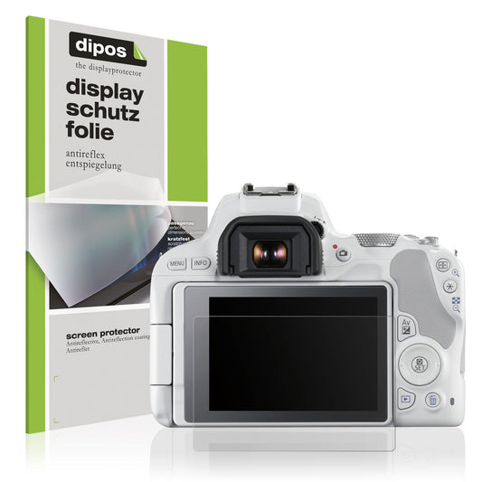 Matte Displayschutzfolie von dipos passend für Canon 200D, präziser Zuschnitt und blasenfrei montiert