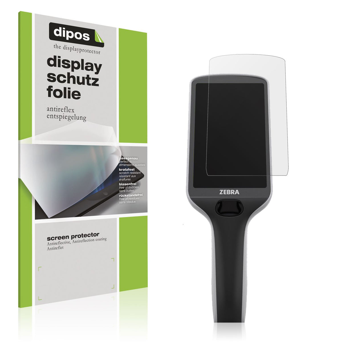 Matte Displayschutzfolie von dipos passend für Zebra PS30 Plus, präziser Zuschnitt und blasenfrei montiert