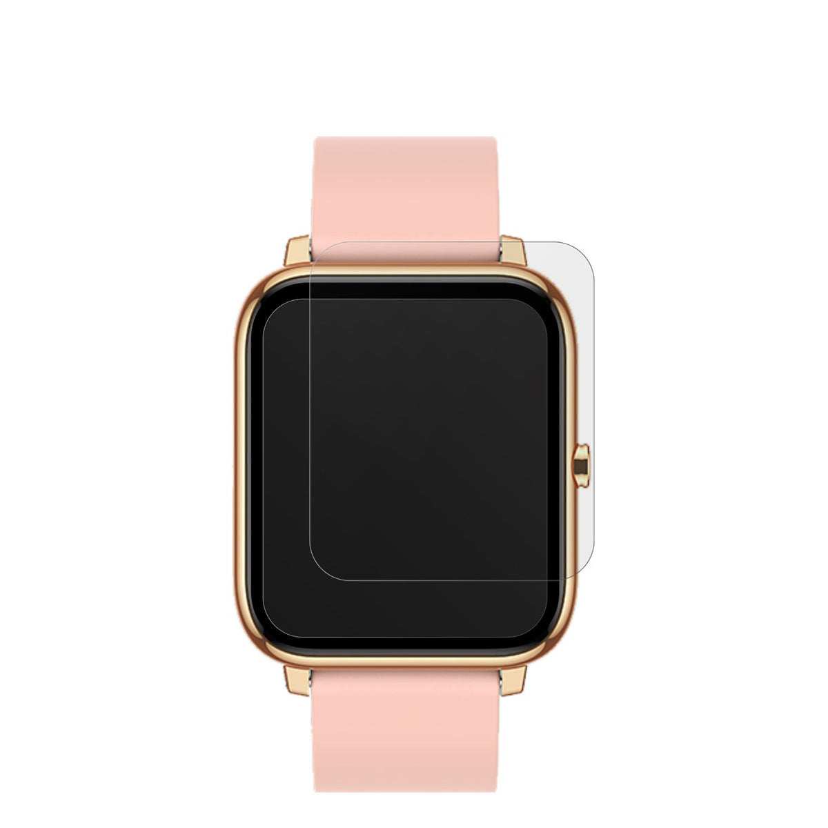KalincoCS201C Smartwatch mit aufgebrachter dipos Displayschutzfolie, die lästige Fingerabdrücke minimiert