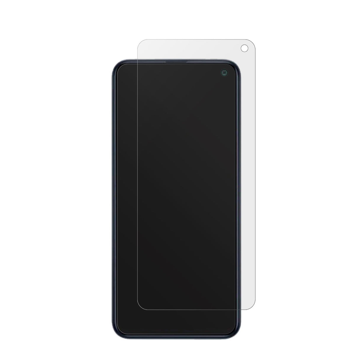 SamsungGalaxy F52 mit aufgebrachter dipos Displayschutzfolie, die lästige Fingerabdrücke minimiert
