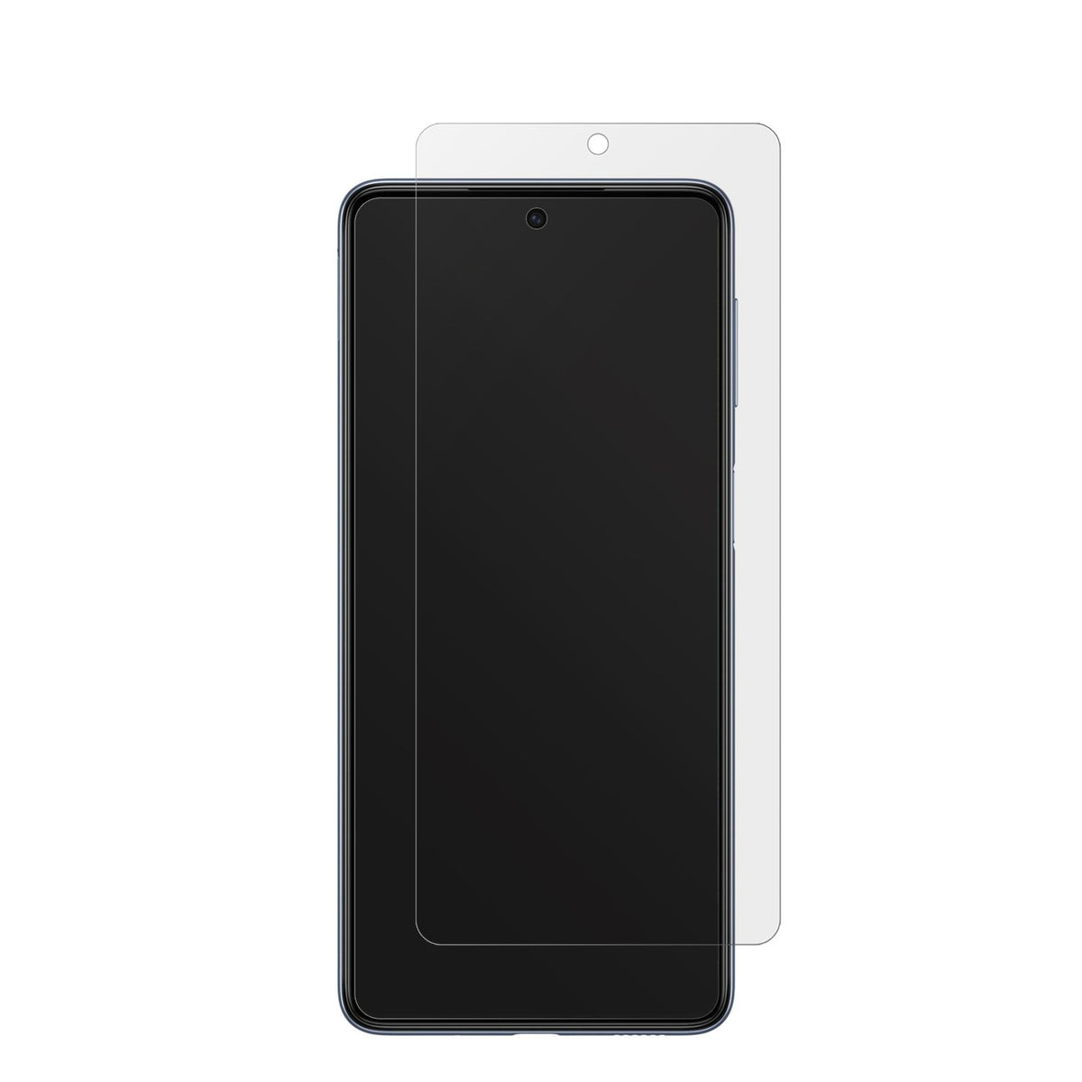 SamsungGalaxy M53 5G mit aufgebrachter dipos Displayschutzfolie, die lästige Fingerabdrücke minimiert