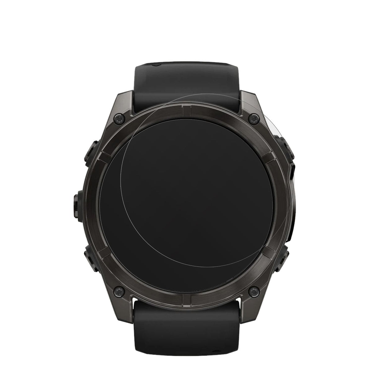 GarminFenix 8 47mm mit aufgebrachter dipos Displayschutzfolie, die lästige Fingerabdrücke minimiert