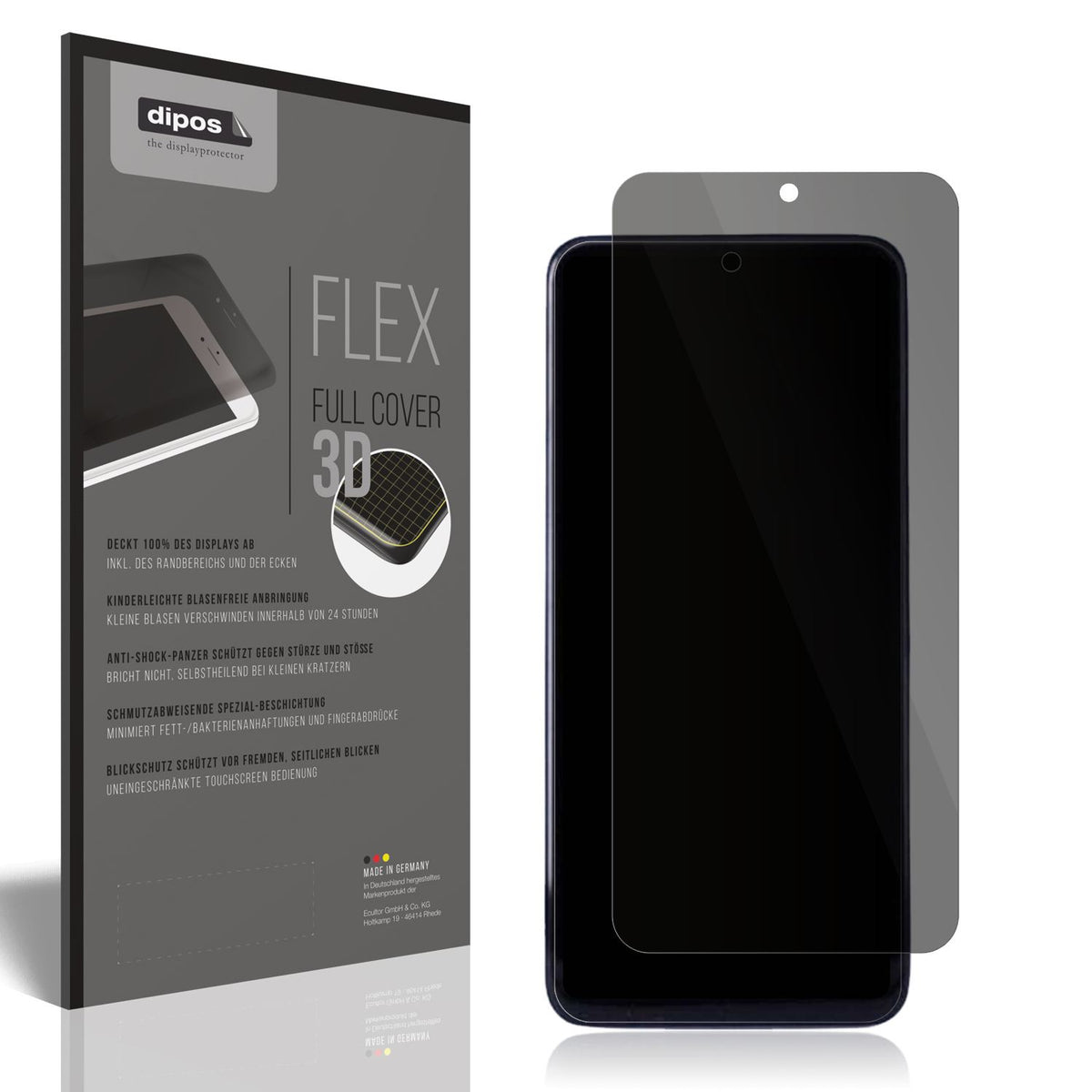 Full Cover Privacy Blickschutzfolie für Oppo A5 Vitality 5G