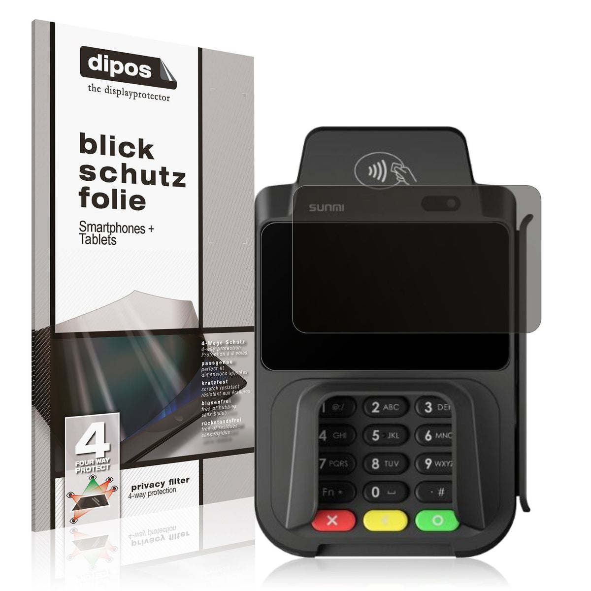 Blickschutzfolie für sunmi P2 Smartpad matt Schutzfolie Privacy