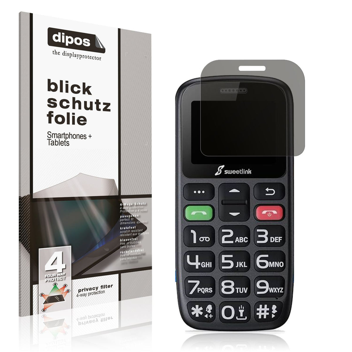 Blickschutzfolie für SweetLink S2Plus matt Schutzfolie Privacy